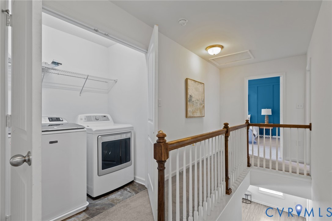 4237 Wells Ridge Court Chester, VA 23831 - Photo 24 of 47 a view of a hallway with washer and dryer
