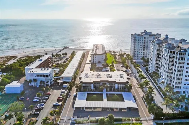 a view of a city with tall buildings