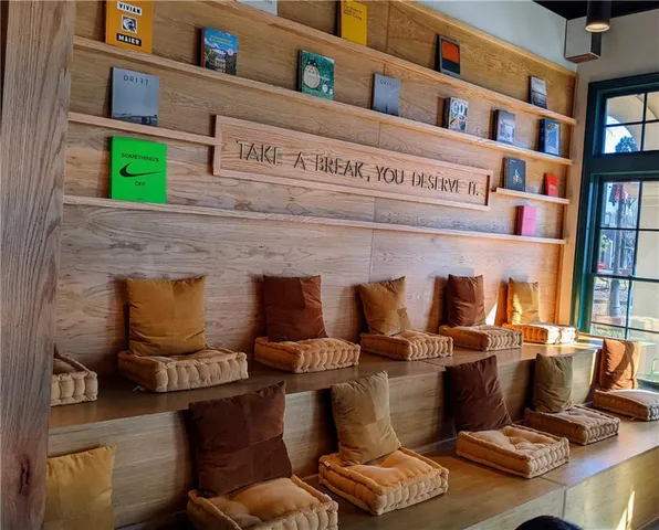 a view of street with flower garden