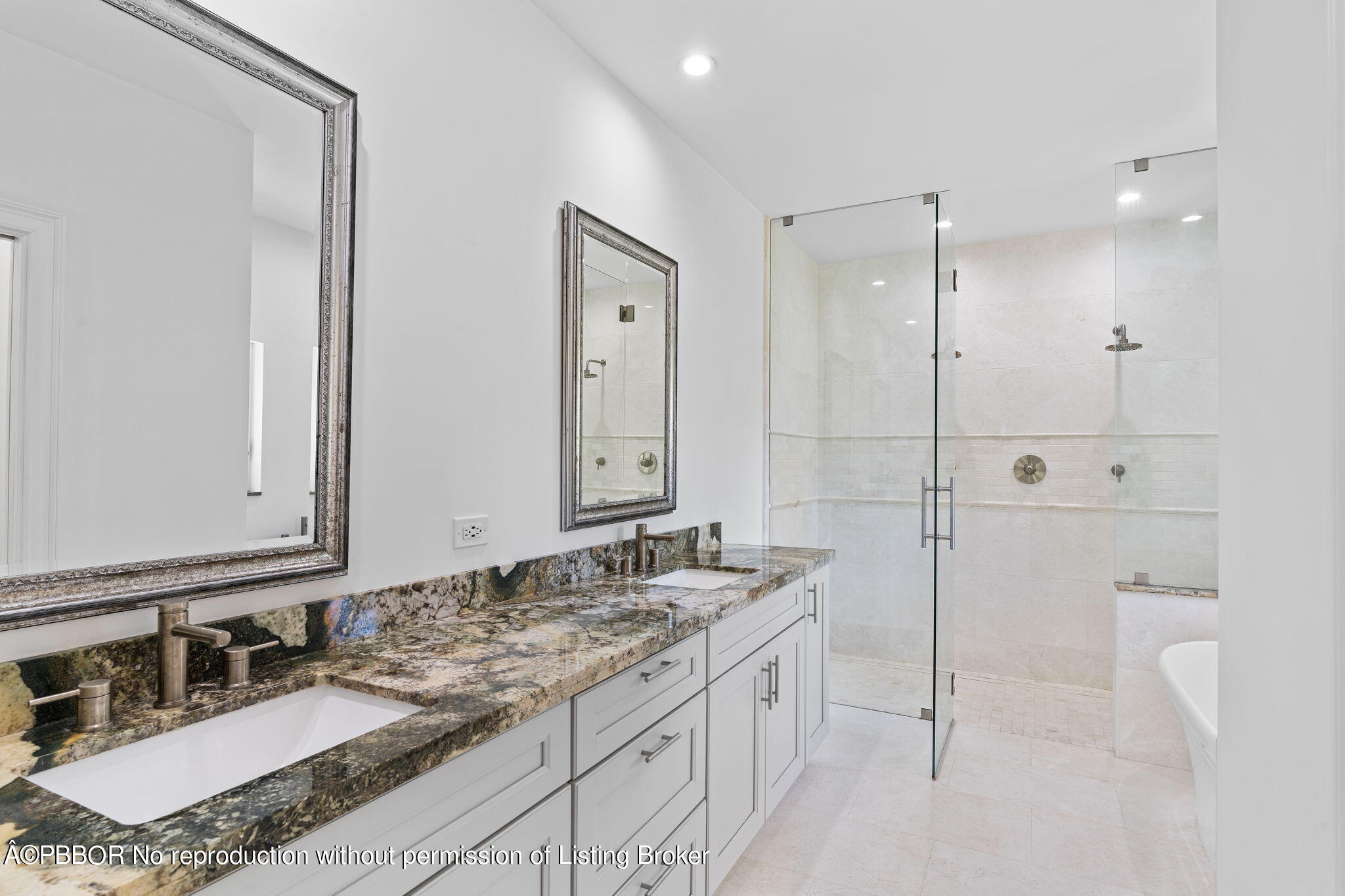 5608 Old Fort Jupiter Road Jupiter, FL 33458 - Photo 29 of 59 a bathroom with a granite countertop sink mirror and double