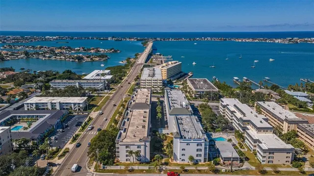 a view of a city with a building in the background