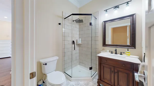 a view of a large building with a street