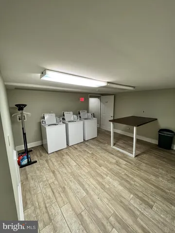 a view of a room with shelves