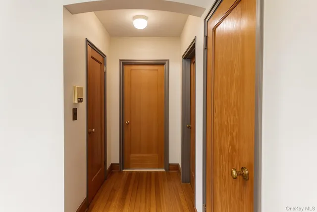 a view of elevator with hallway