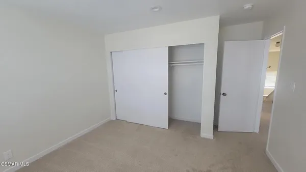 a close up view of closet