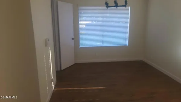 a view of a small space with a window