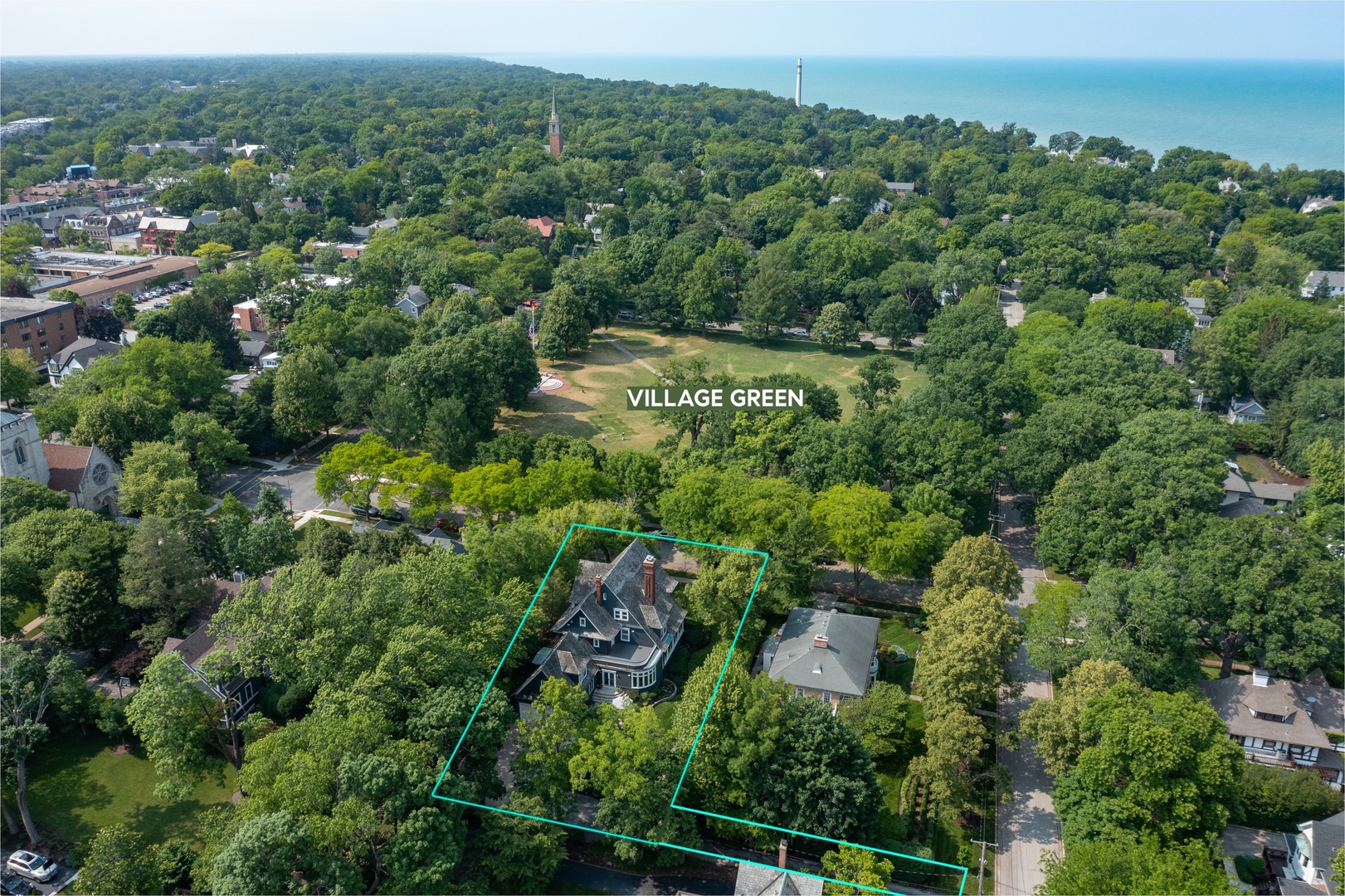 644 Oak Street Winnetka, IL 60093 - Photo 4 of 40 an aerial view of residential house with outdoor space and trees all around