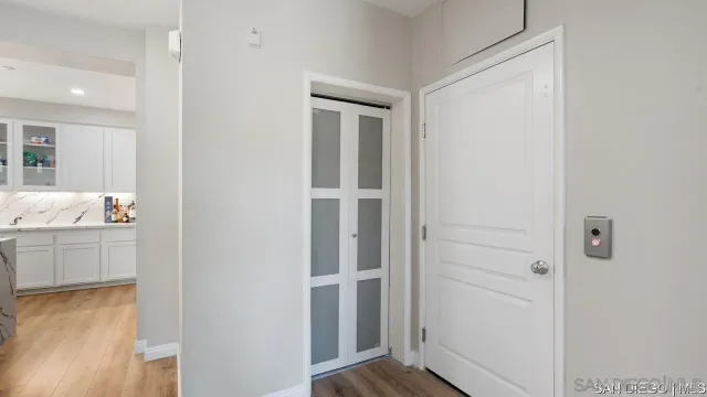 a bathroom with a sink and mirror