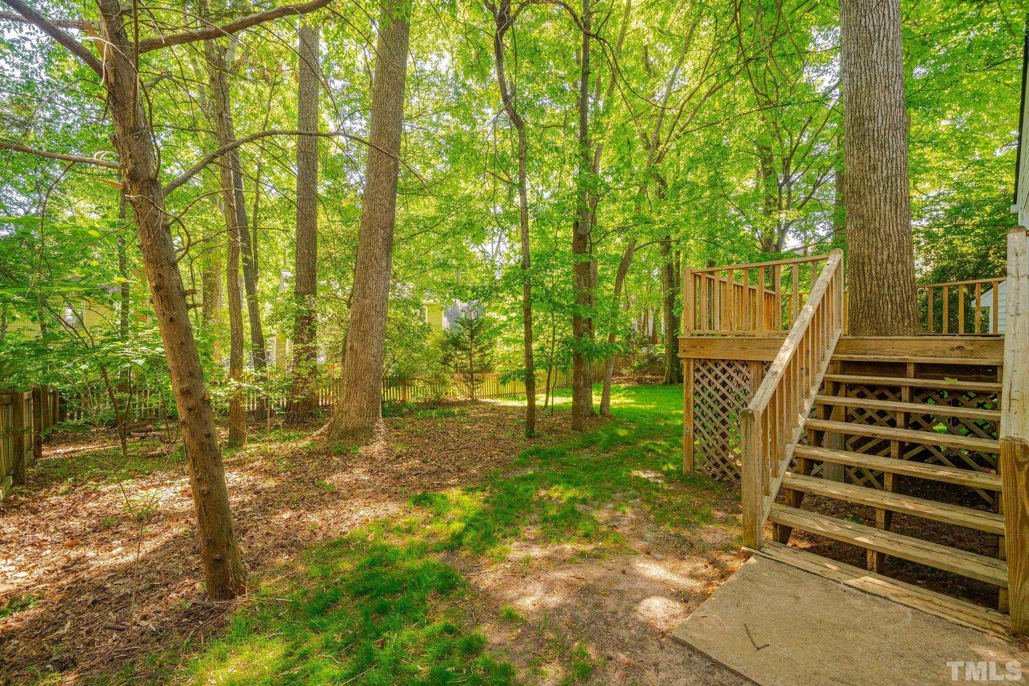 8704 Master Court Raleigh, NC 27615 - Photo 7 of 20 a view of a yard with plants and wooden fence