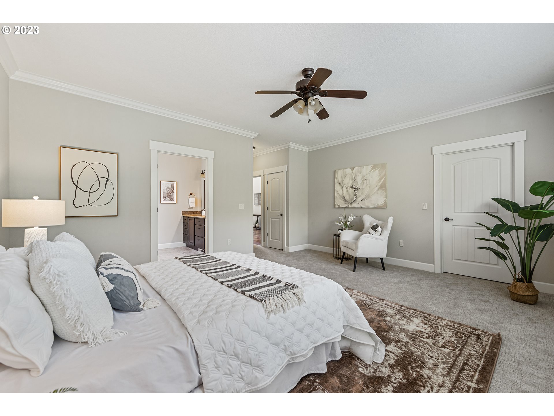 5316 Southwest Childs Road Lake Oswego, OR 97035 - Photo 20 of 42 a bedroom with a bed and furniture