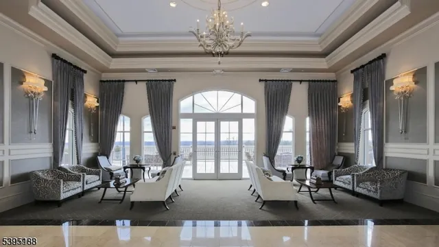 a view of a patio with a table and chairs