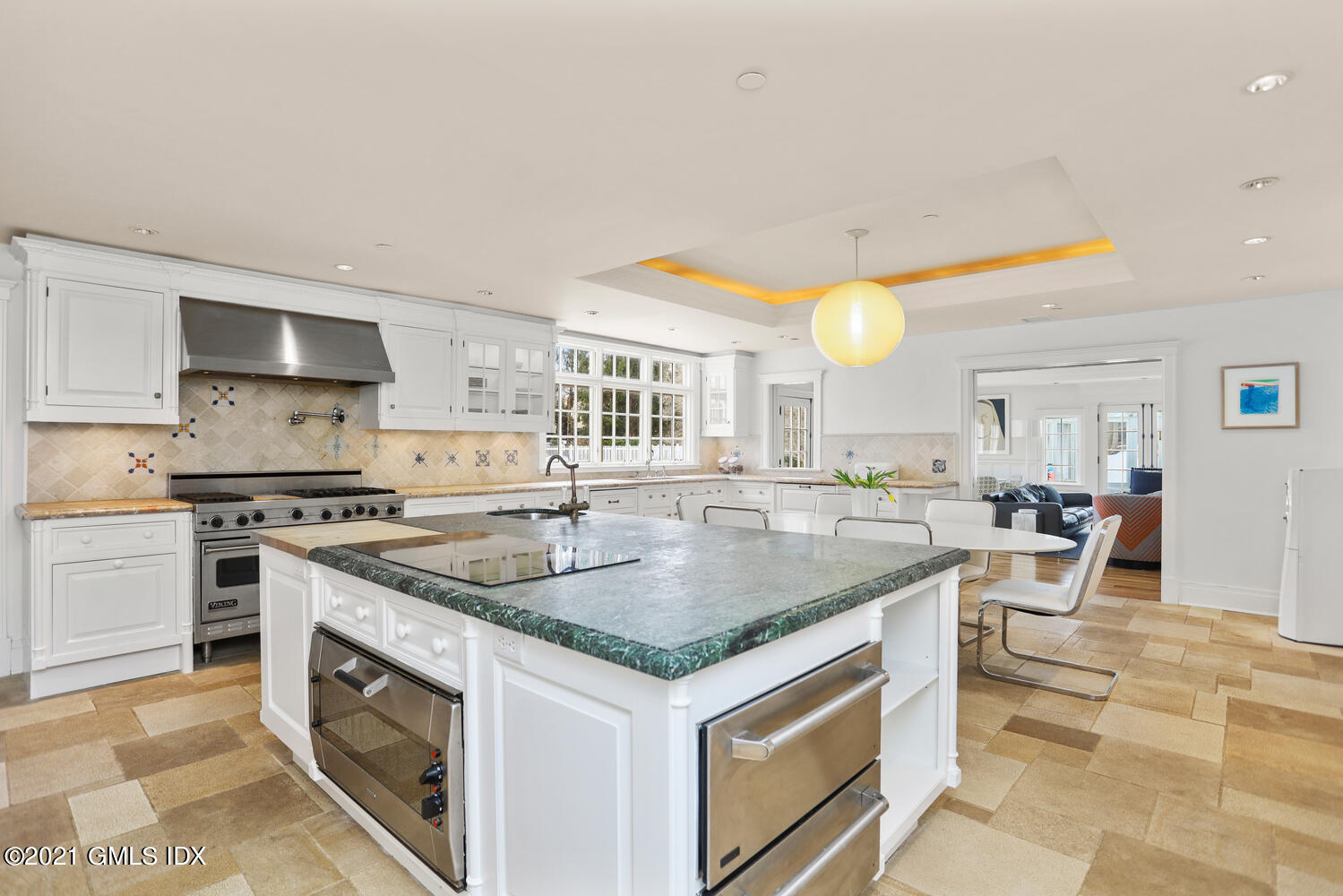 8 Cathlow Drive Riverside, CT 06878 - Photo 17 of 44 a kitchen with stainless steel appliances granite countertop a stove a sink and a refrigerator