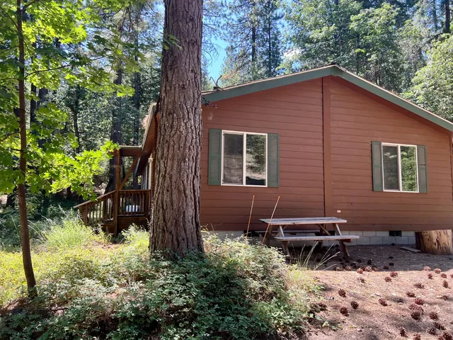 a backyard of a house with lots of green space
