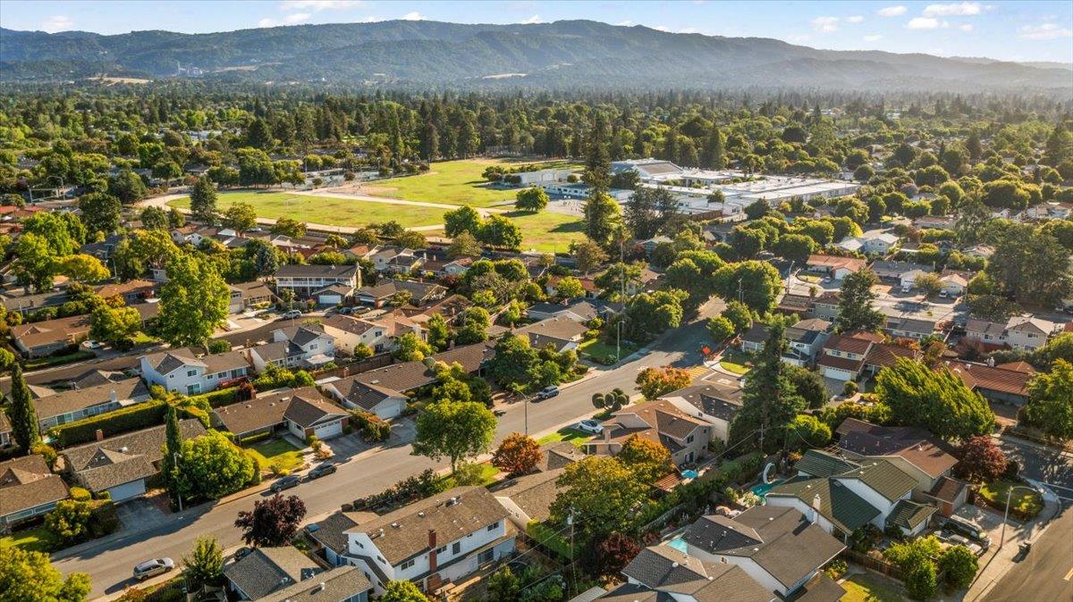 877 West Knickerbocker Drive Sunnyvale, CA 94087 - Photo 46 of 51 an aerial view of residential houses with outdoor space and trees