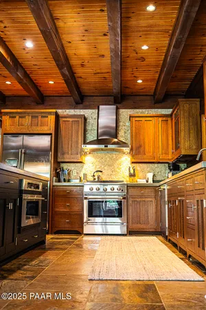 a view of stairs and furniture