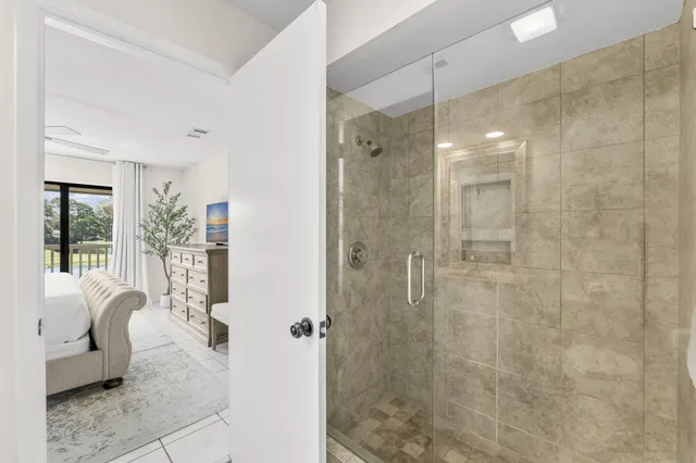 a bathroom with a shower