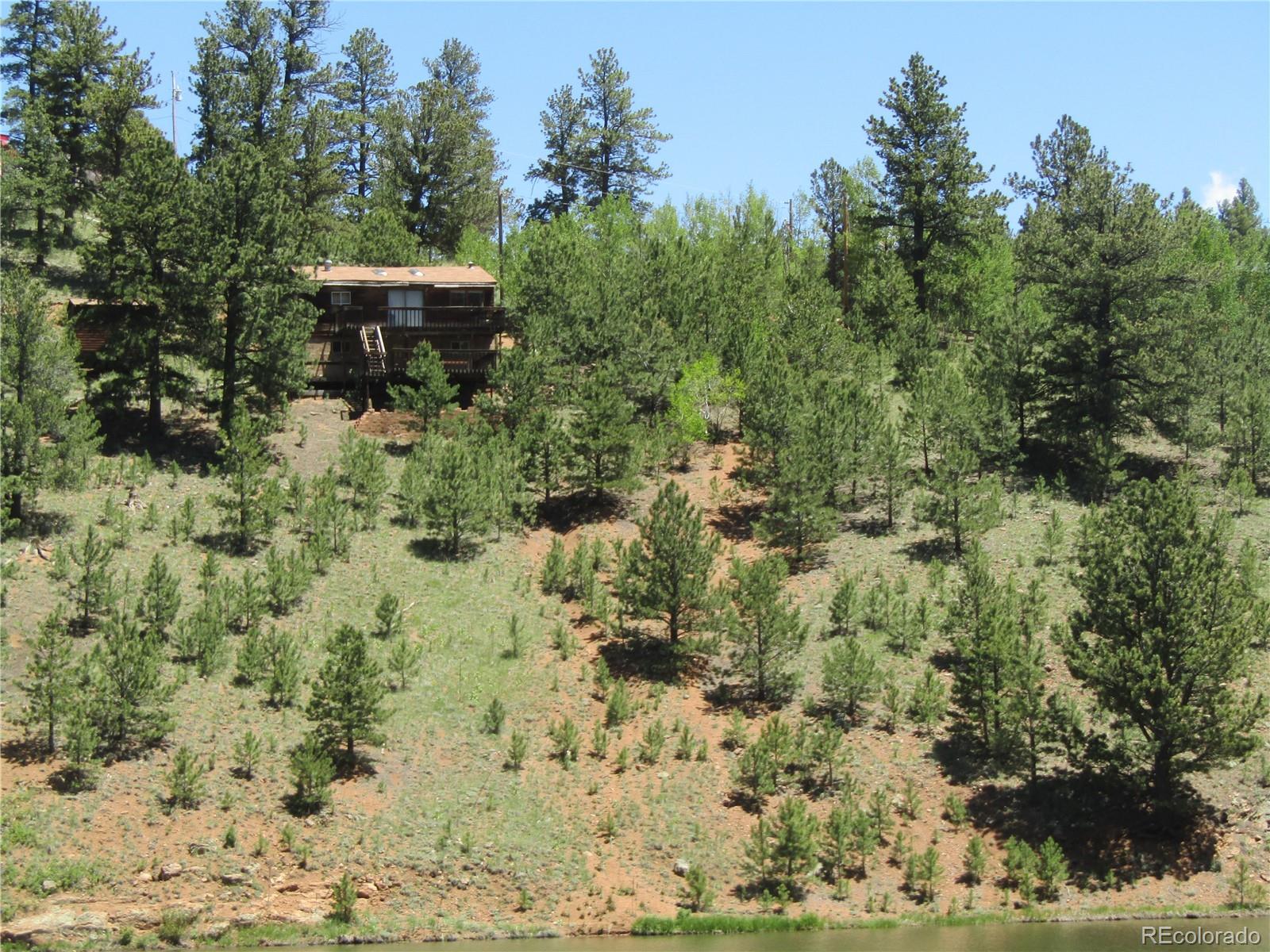 676 Gross Road Bailey, CO 80421 - Photo 3 of 18 a backyard of a house with a yard and outdoor seating
