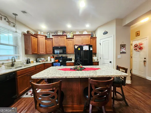 a view of a dining area with furniture