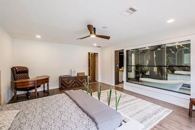 a living room with furniture