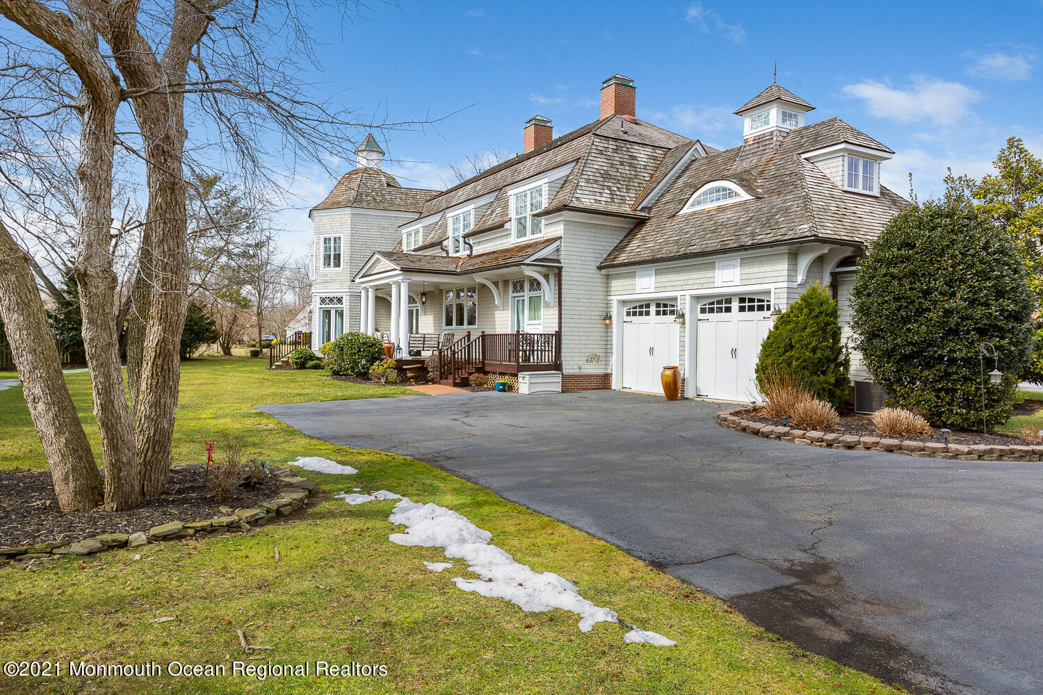 2 Harbor Drive Rumson, NJ 07760 - Photo 40 of 50 a view of a white house with a big yard and large trees