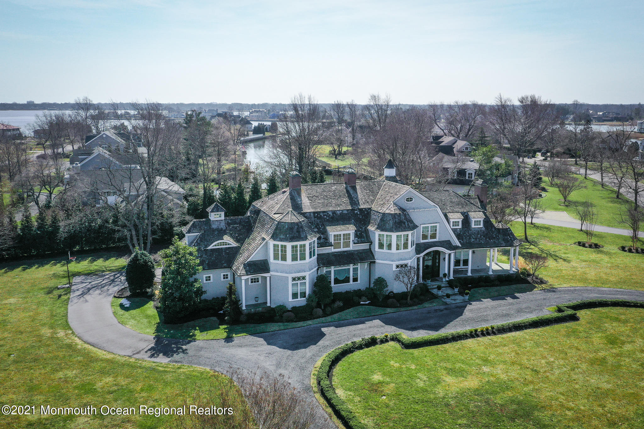 2 Harbor Drive Rumson, NJ 07760 - Photo 45 of 50 an aerial view of a house with a garden and lake view