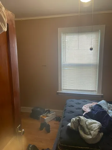 a room with a table and chairs