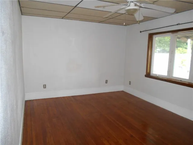 an empty room with a window