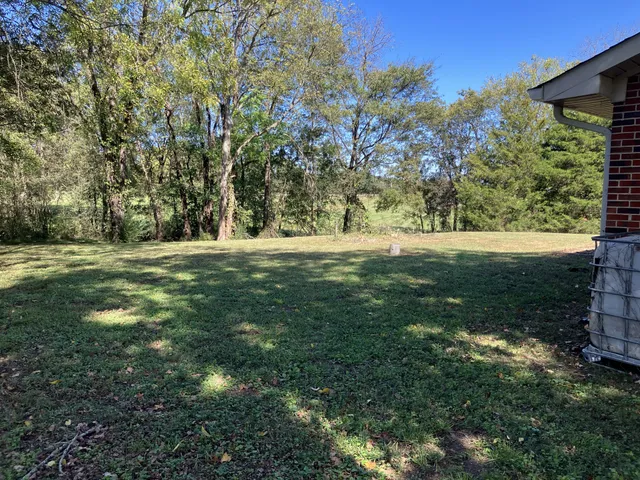 a backyard of a house with lots of green space