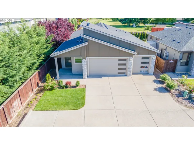 a house view with a garden space