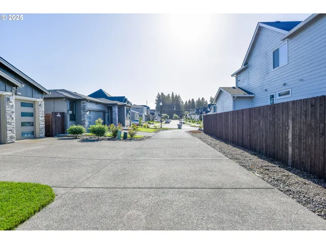 a view of a street with a houses