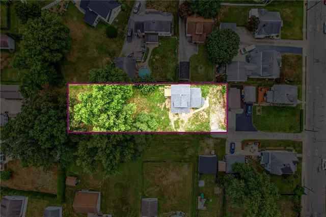 an aerial view of multiple house