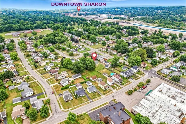 an aerial view of a city