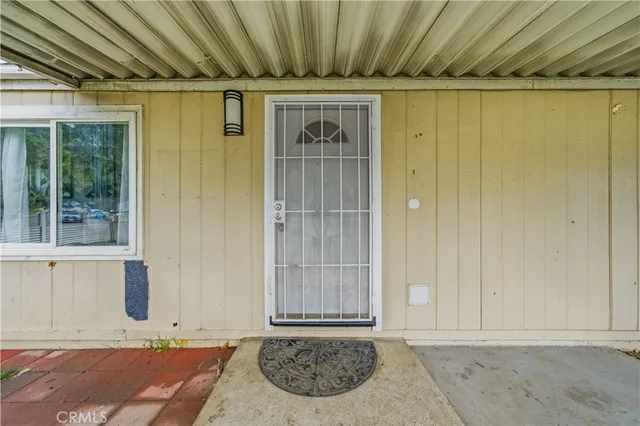 a view of a door of the house