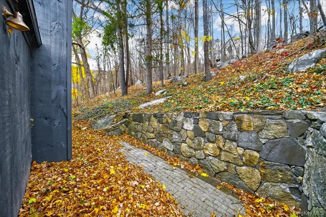 a picture of a bench in front of a wall