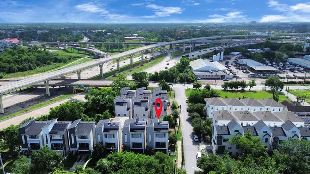 an aerial view of multiple house