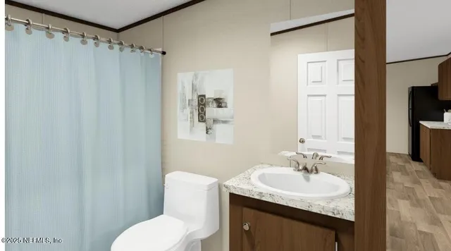 a bedroom with a bed and a table in it