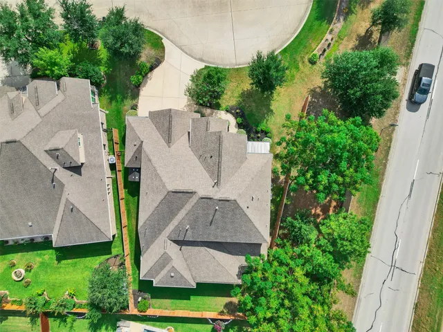 an aerial view of a house