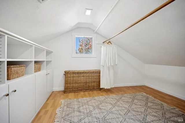 a bathroom with a sink a mirror and a potted plant