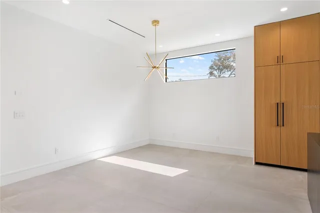 an empty room with a window