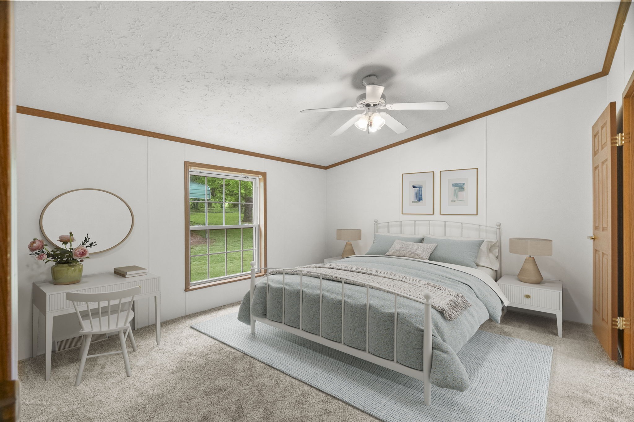 4012 Armstrong Road Springfield, TN 37172 - Photo 28 of 39 a bedroom with a bed a chandelier and a window