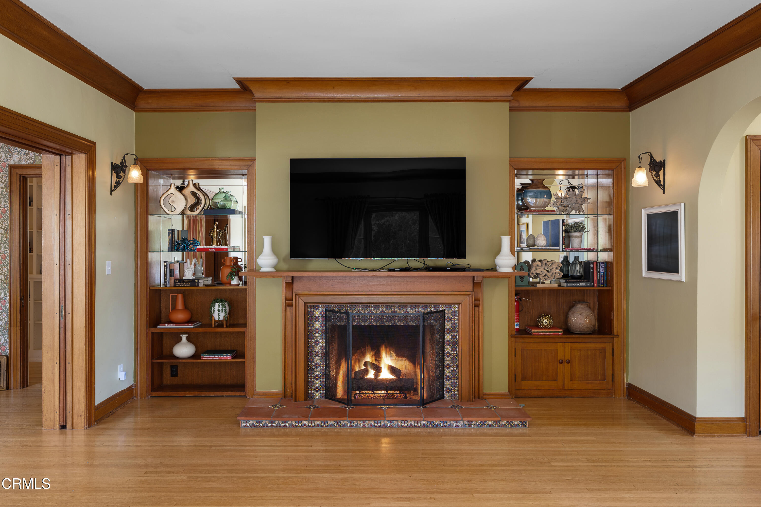 1073 Atchison Street Pasadena, CA 91104 - Photo 12 of 66 a living room with furniture and a fireplace