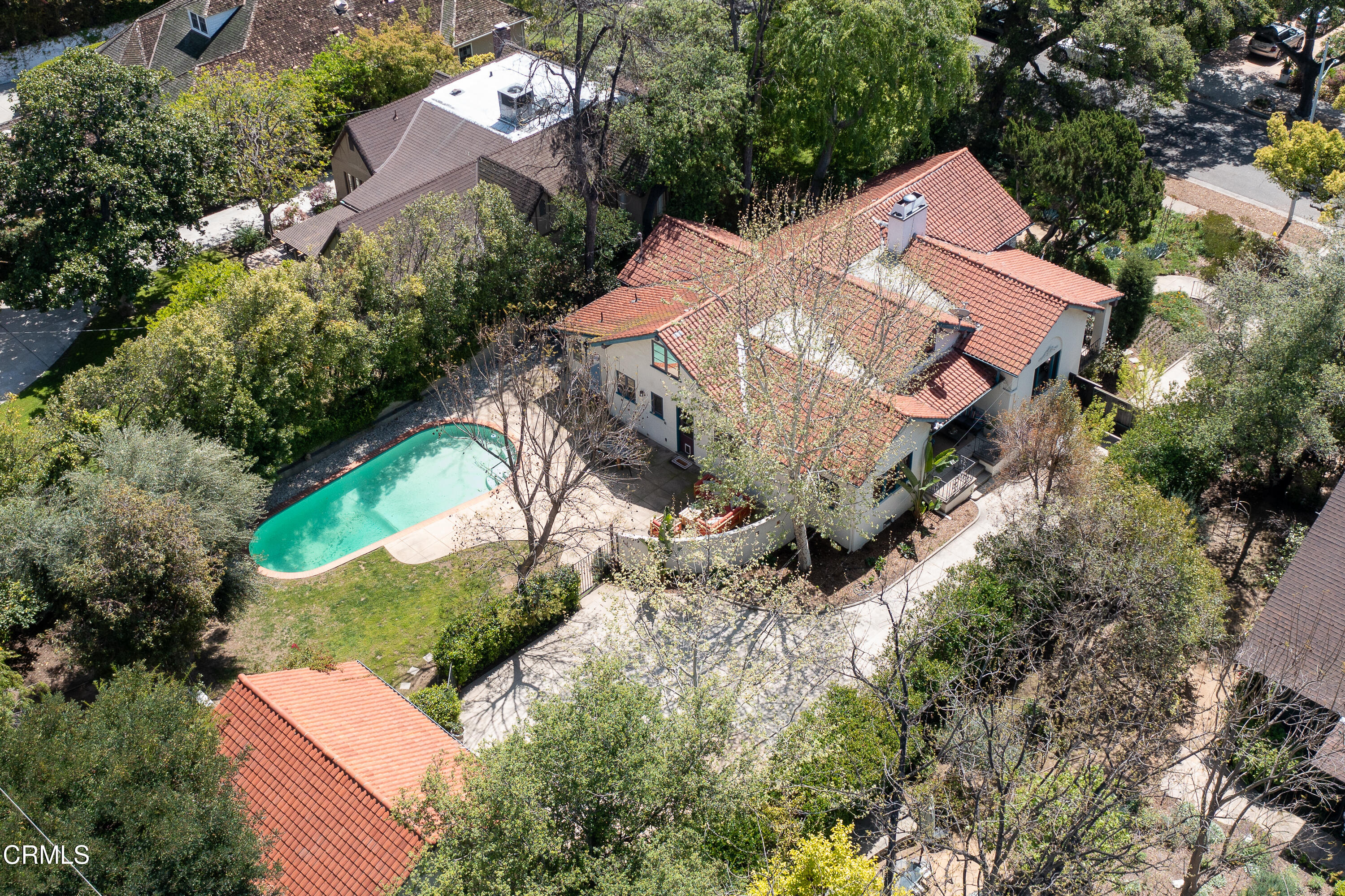 1073 Atchison Street Pasadena, CA 91104 - Photo 63 of 66 an aerial view of a house with a yard and lake view