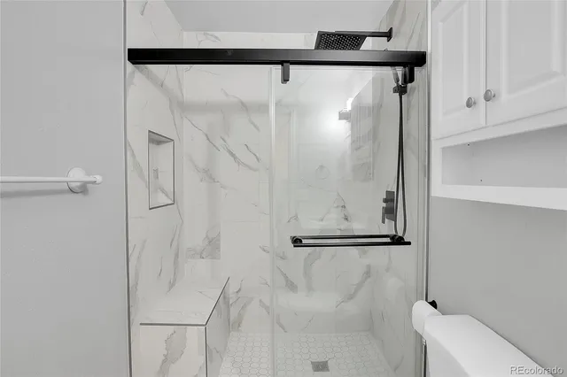 a bathroom with a shower