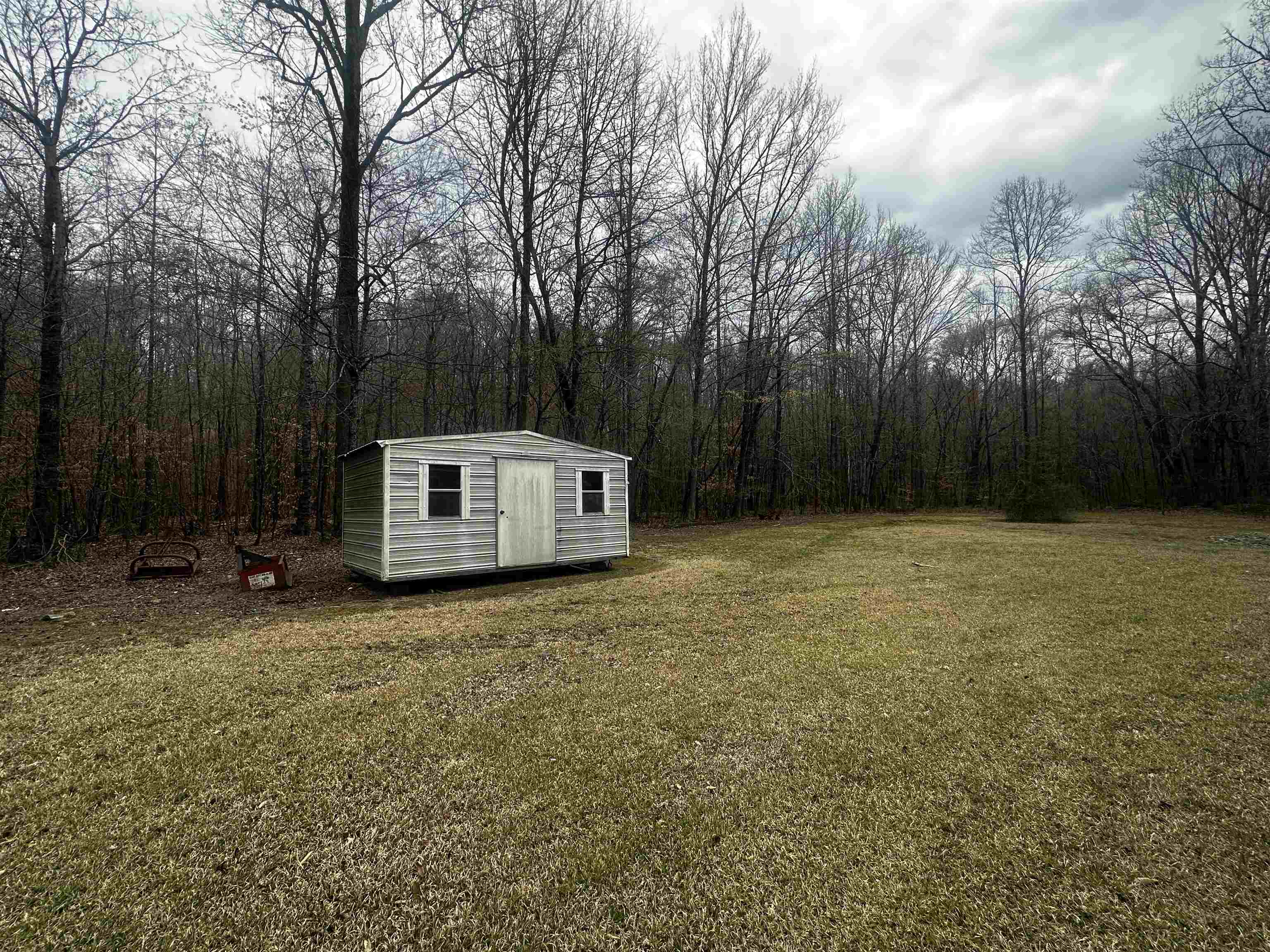 1405 Bruton Branch Road Savannah, TN 38372 - Photo 6 of 20 View of yard with an outdoor structure, a forest view, and a shed