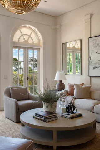 a view of a yard with a fountain and a yard