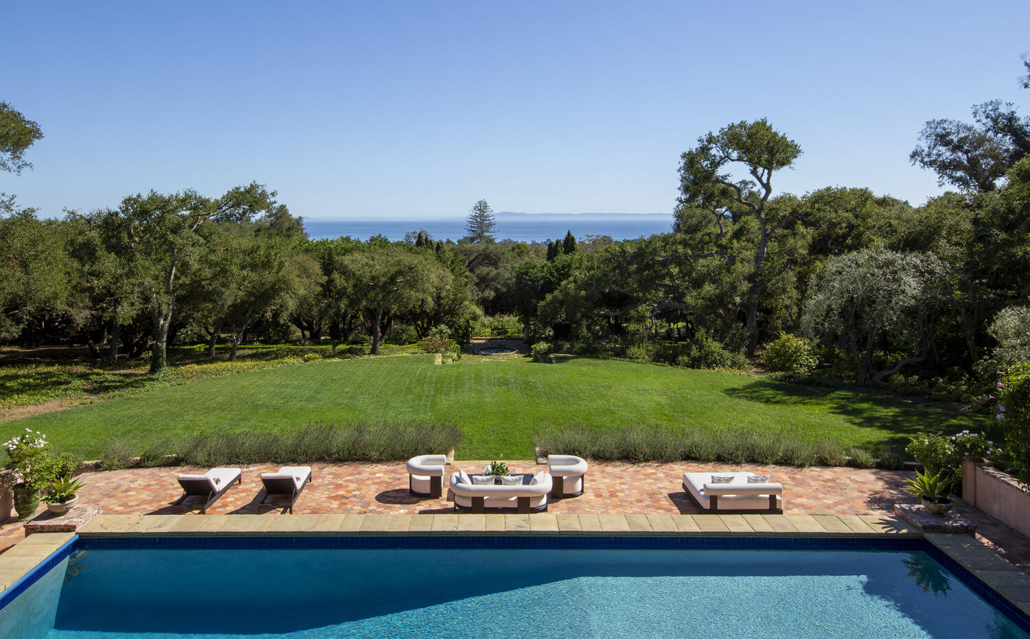 670 Hot Springs Road Montecito, CA 93108 - Photo 12 of 23 a view of a yard with a fountain and a yard
