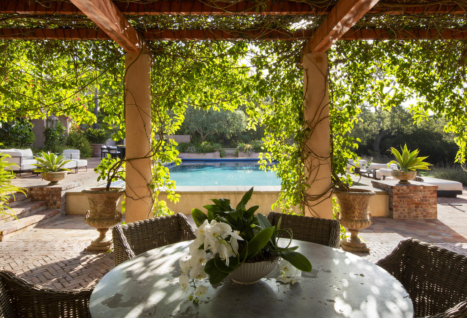 670 Hot Springs Road Montecito, CA 93108 - Photo 13 of 23 a view of a swimming pool with a patio