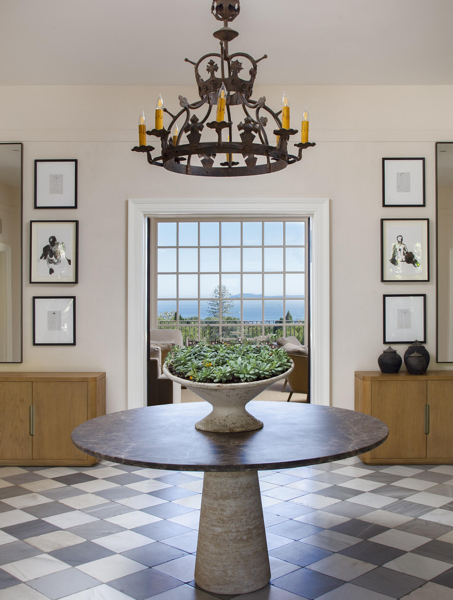 670 Hot Springs Road Montecito, CA 93108 - Photo 2 of 23 a view of a dining room with furniture and chandelier