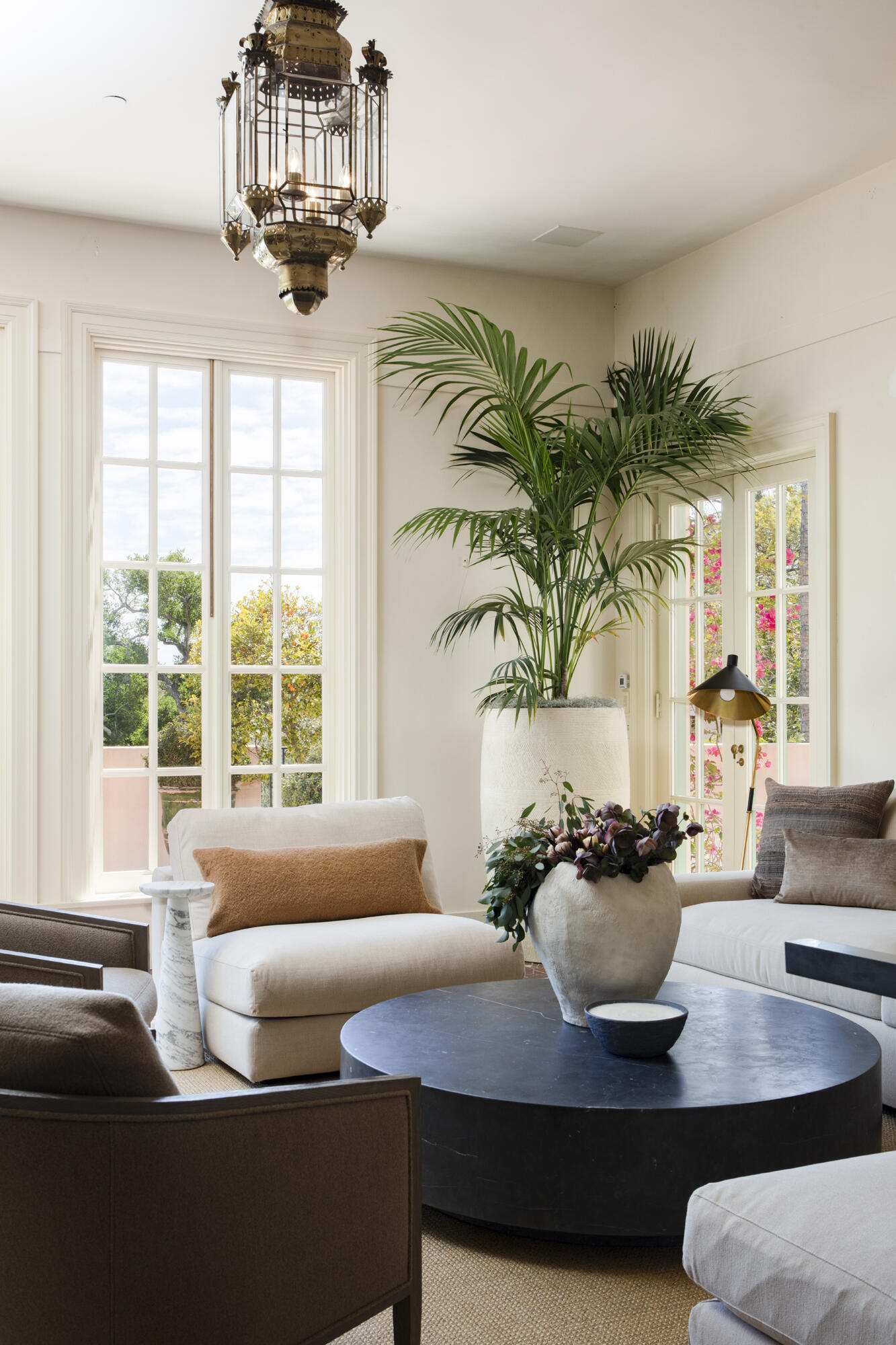 670 Hot Springs Road Montecito, CA 93108 - Photo 9 of 23 a living room with furniture and a potted plant