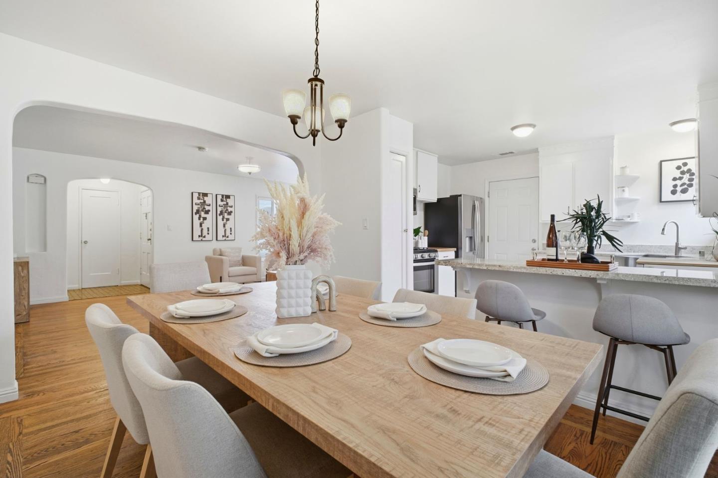 76 Georgia Way San Leandro, CA 94577 - Photo 16 of 32 a dining room with furniture and a kitchen view